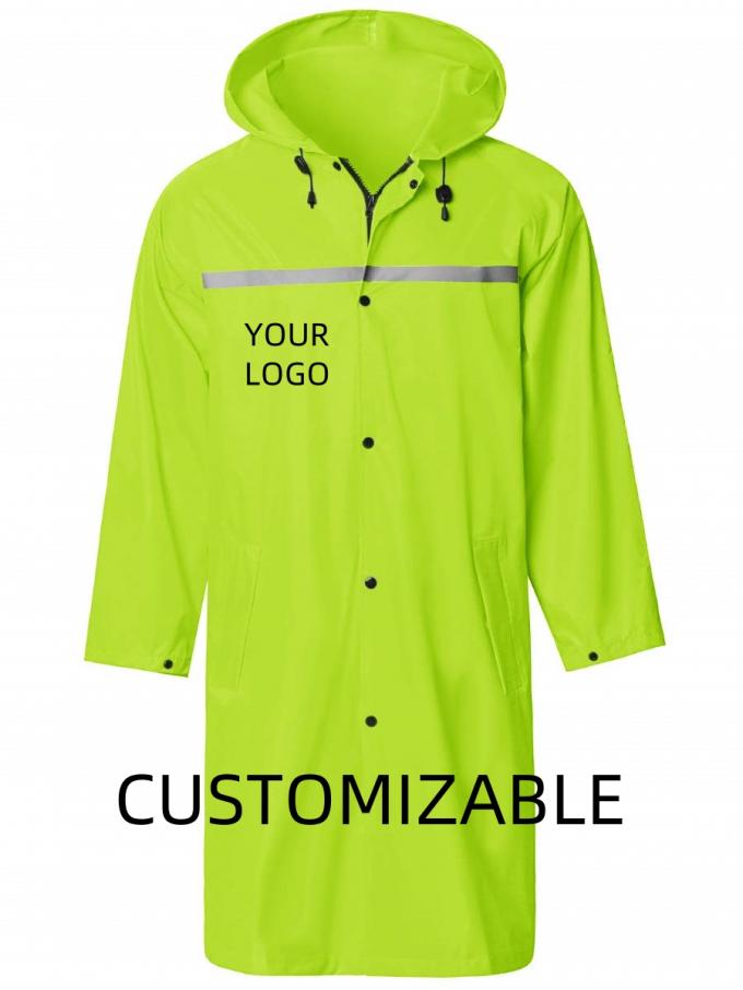 防水 ロング 男性 建築 雨衣 交通 作業 オックスフォード PVC 素材 1